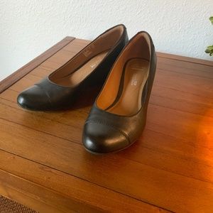 Women's Clarks Collection Soft Cushion Wedge Leather Shoes